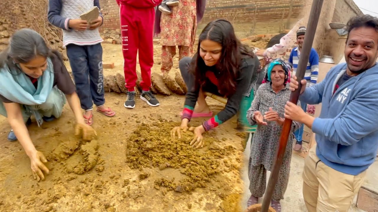 Fresh Gobar Upla making Competition