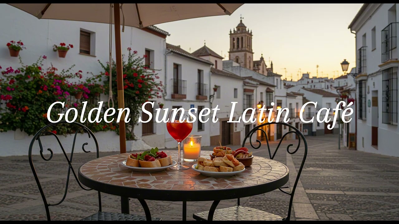 Golden Sunset Latin Caf&eacute;🎶🔥 &ndash; Relax & Feel the Passionate Rhythm! 🌅🍷🌸