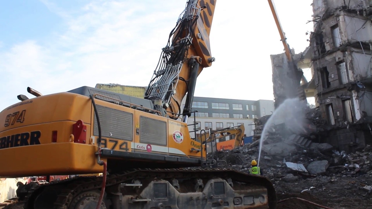 Chantre-Abbruch Liebherr R 974 C VH-HD Longfront zusammen mit CAT DEM70 /CAT 336E LN