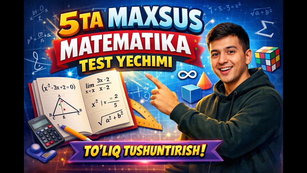 5ta maxsus test yechimi. #maxsustest #matematika #milliySertifikat