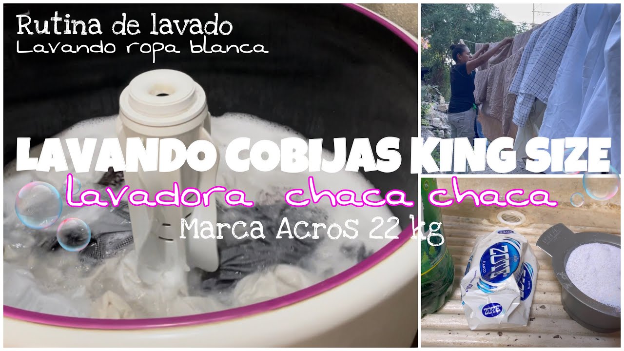 RUTINA DE LAVADO/🧺🫧LAVANDO COBIJAS KING SIZE / LAVADORA ACROS DE 22 Kg