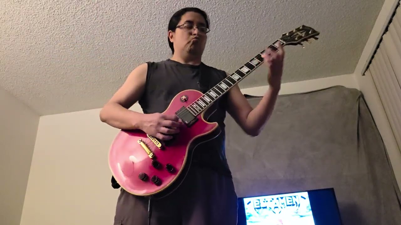 Testament Practice what you preach solo cover Gibson Les Paul Custom 