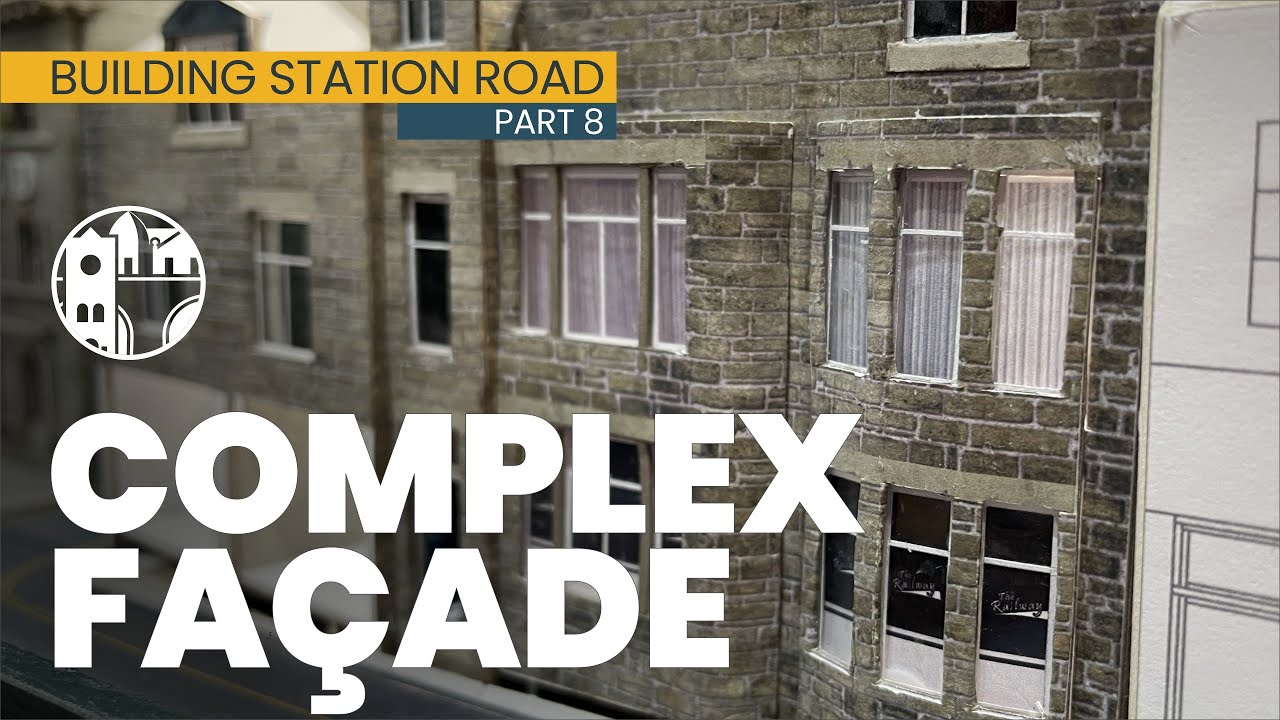 Adding a complex façade - curved bays and open doorways - Building Station Road Part 8