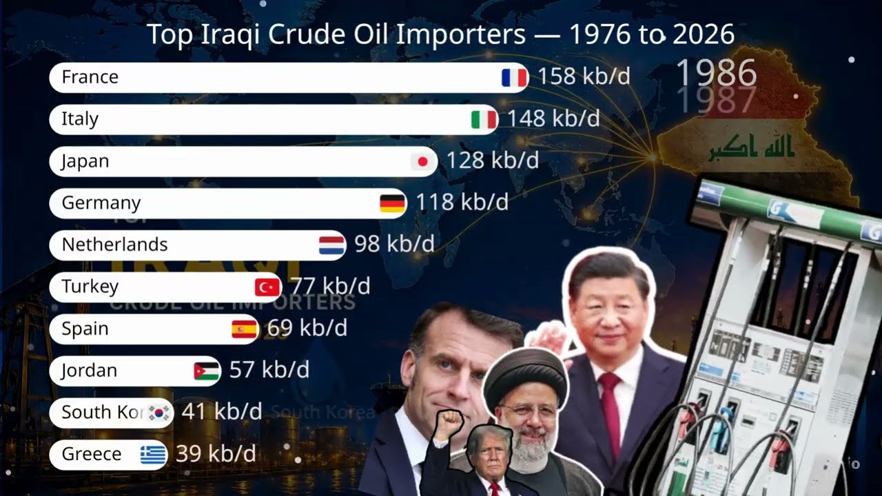 Top Iraqi Crude Oil Importers &mdash; 1976 to 2026 | chart bar race
