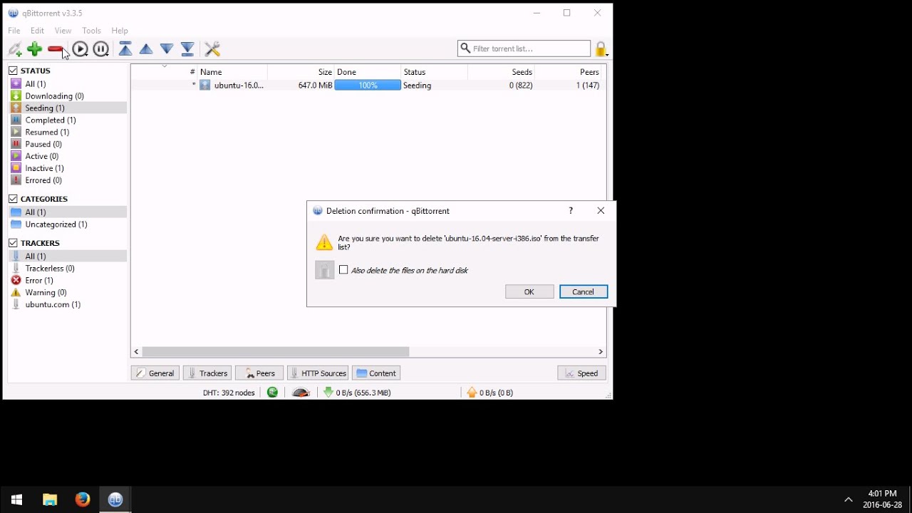 qBittorrent: How to Stop Seeding a File