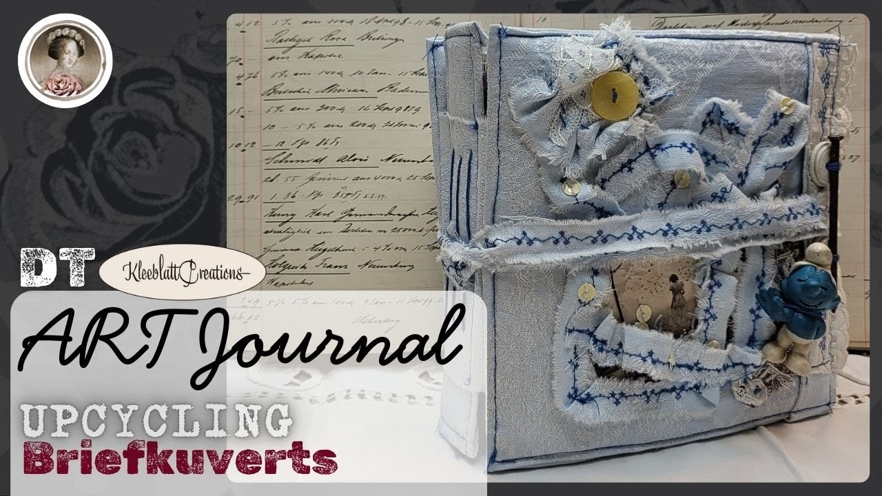 Blaupause Art Journal ✤ Stilbruch Schlumpf ✤ DTP KleeblattCreations ✤ Upcycling Briefkuverts