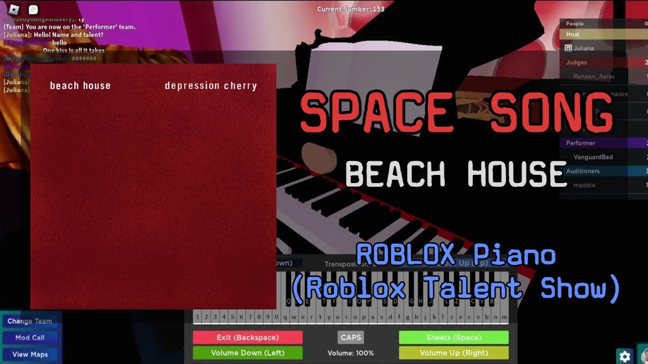 Beach House - Space Song | Roblox Got Talent (ROBLOX Piano Cover)