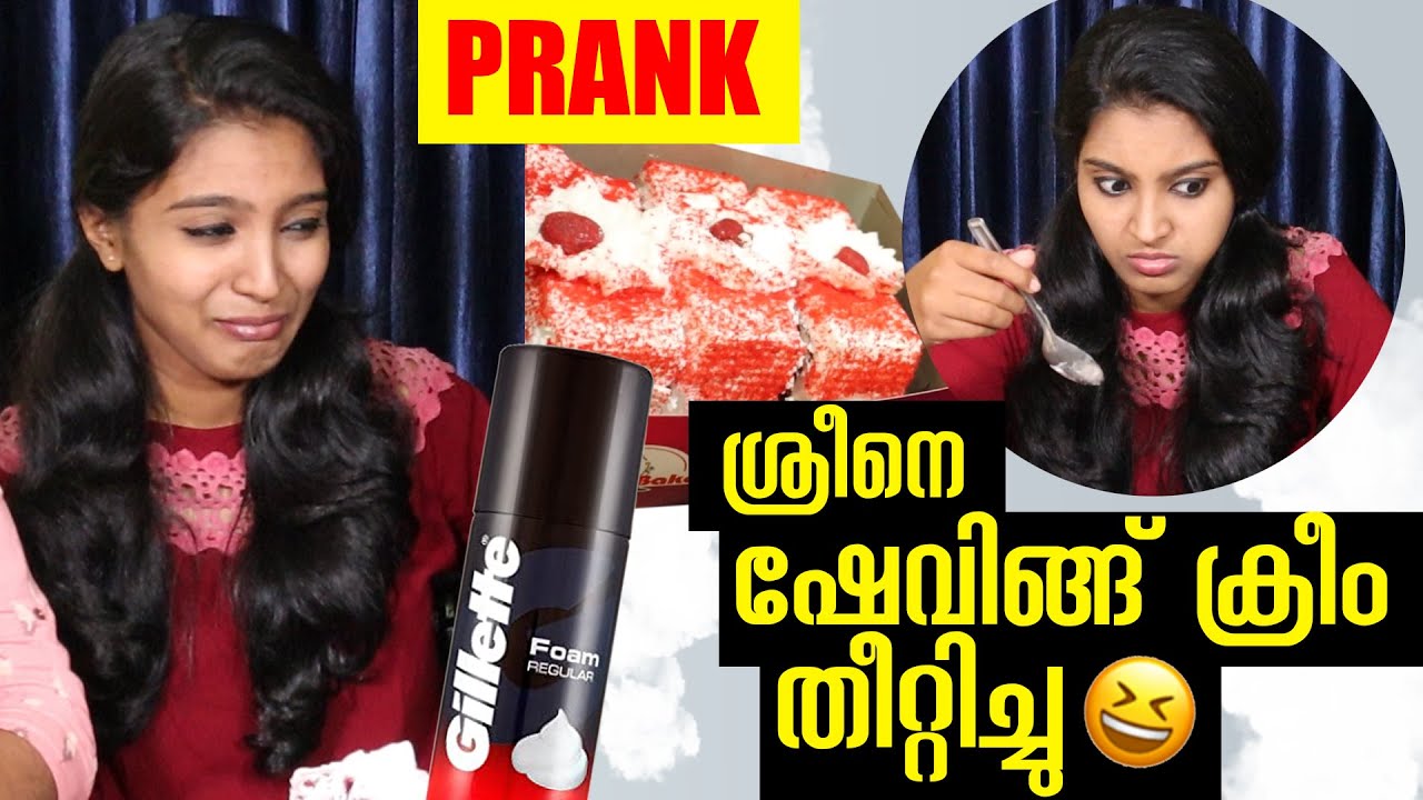 CAKE ല്‍ SHAVING CREAM PRANK 😂| ശ്രീക്ക് മുട്ടന്‍ പണി കൊടുത്തു 🤩🤩