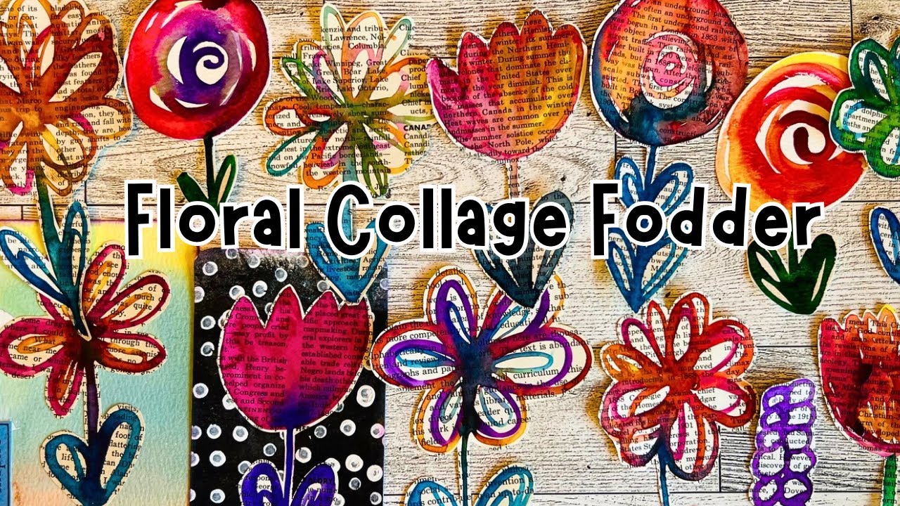 How to Make Floral COLLAGE FODDER with BOOK PAGES for Junk Journals | Junk Journal Embellishments