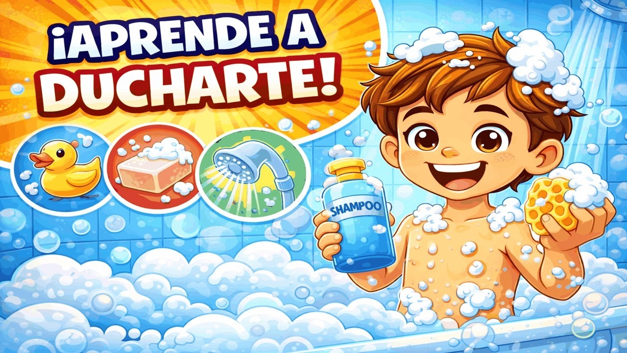 ¡Es Hora de la Ducha! Aprende a Ducharte Jugando| Canción para Niños-Canción infantil
