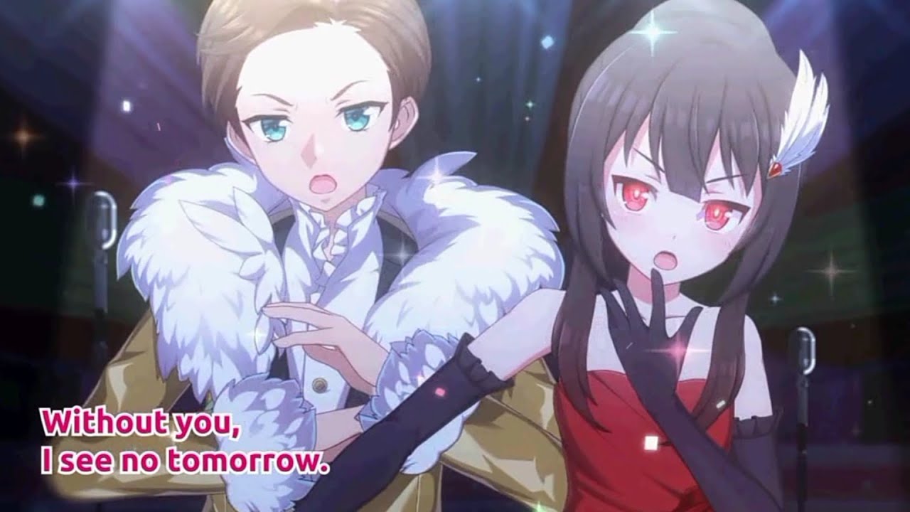 Konosuba Fantastic Days Bad Apple, Megumin and Kazuma [Takahashi Rie, Fukushima Jun] English