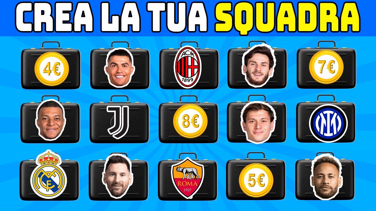 CONSTRUISCI la tua SQUADRA di calcio | La squadra è tua | e scegli i GIOCATORI | Quiz sul calcio ⚽