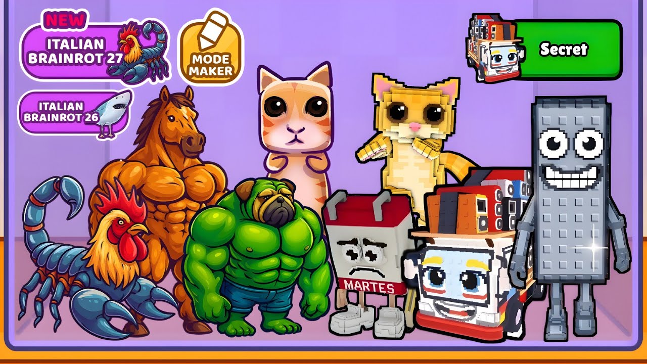 Merge Fellas Italian Steal Brainrot 27 - Ay Mi Gatito | New Mode Maker - Max Level Gameplay