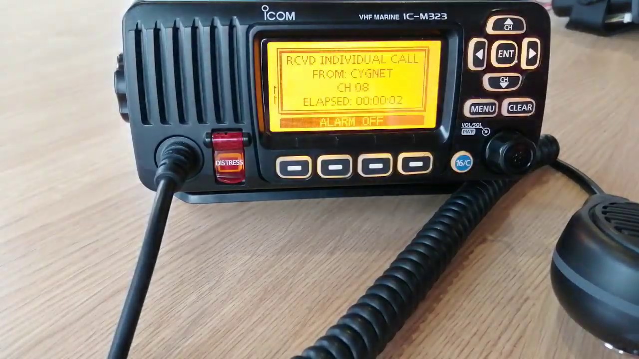 Icom M323 Receiving a Routine Digital Radio Call (DSC) VHF Radio