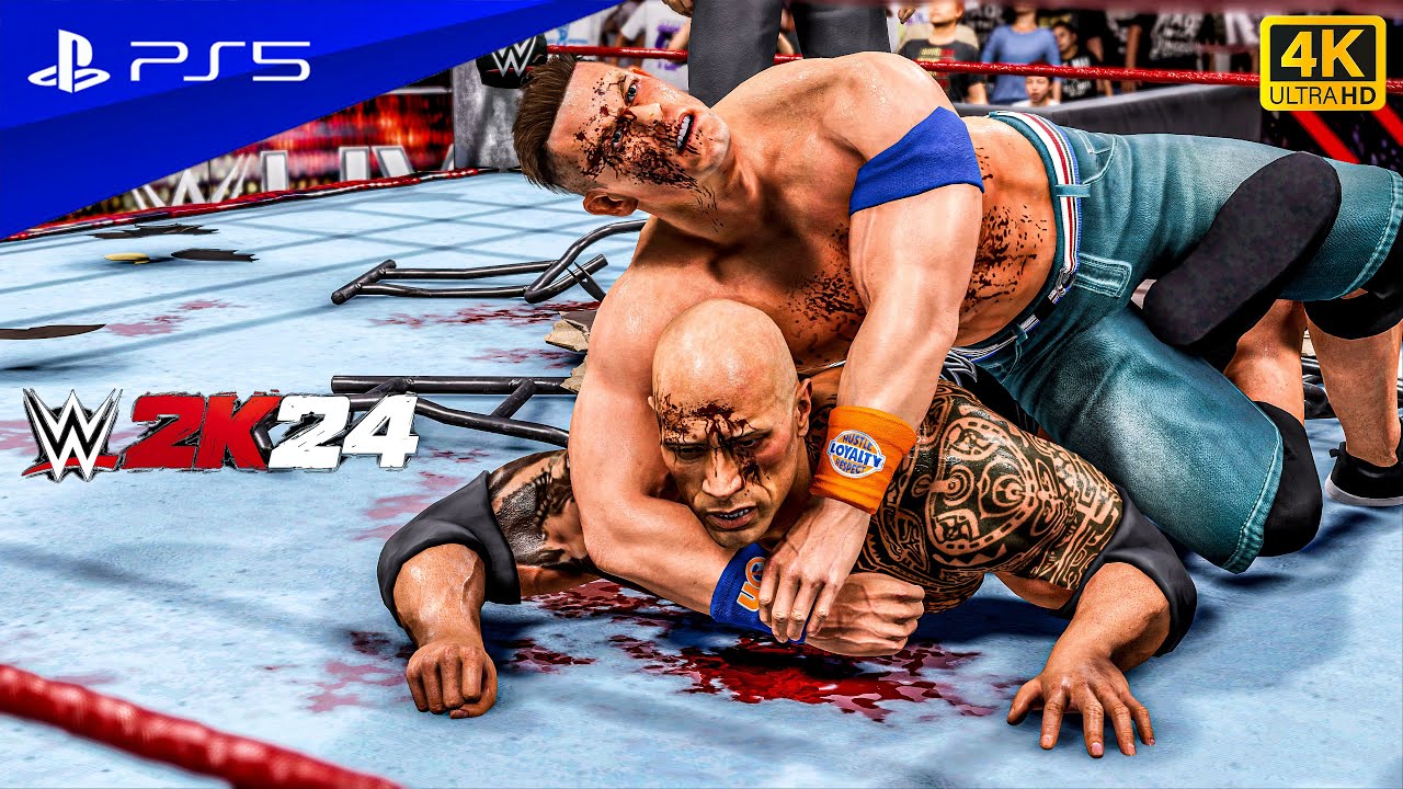 WWE 2K24 — Джон Сина против Рока | Матч без правил Wrestlemania | PS5™ [4K60]