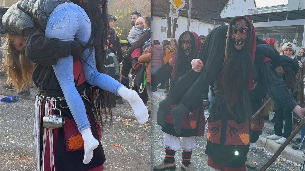 👺Fasnet- Spa&szlig;🔥mit den Pforzheimer H&ouml;llenhexen in Hailfingen 2025 (1/2)