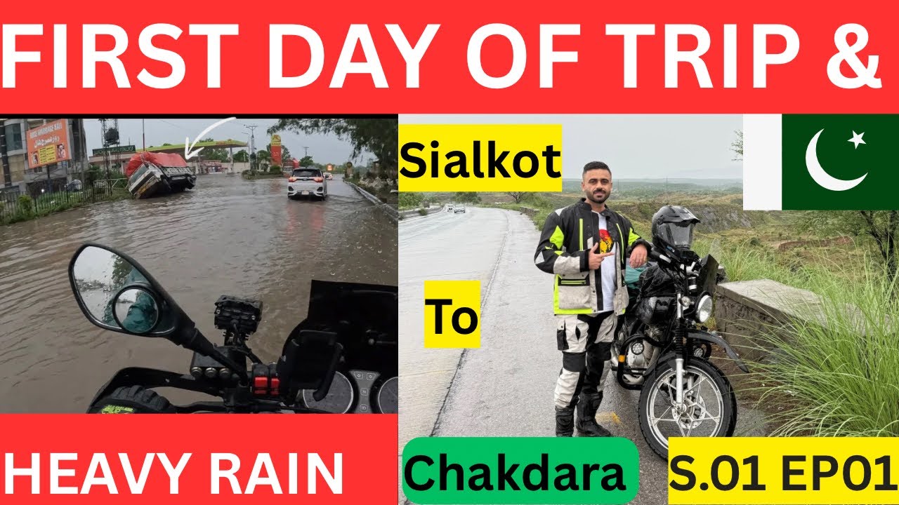 Motorcycle Tour | “My Solo Journey Begins | Day 1 in Heavy Rain  “ | Sialkot TO chakdara, | S01 EP01