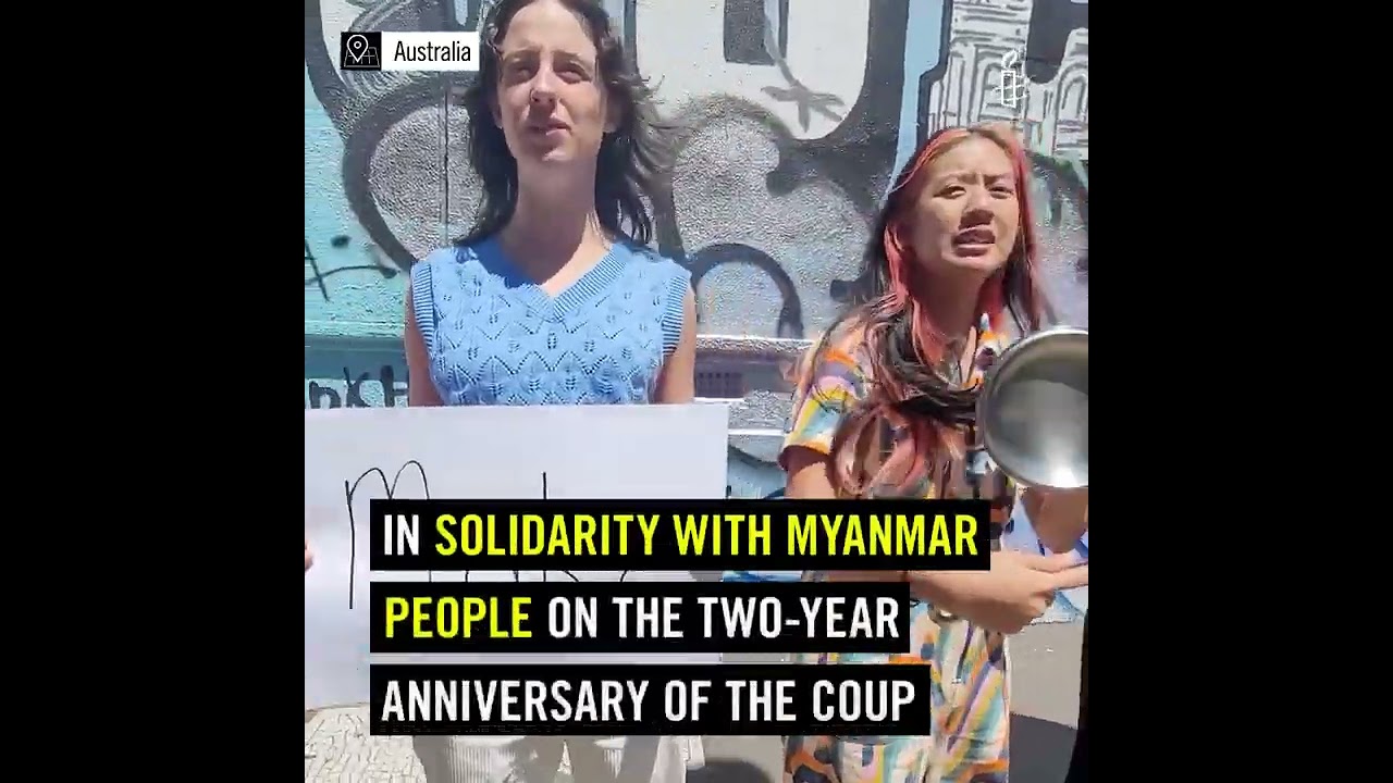 Myanmar Coup Two Year Anniversary Pots And Pans Solidarity Protest.