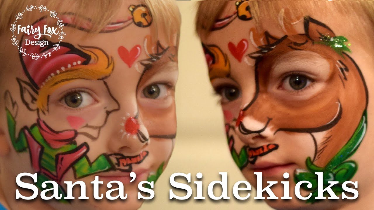 Santa's Sidekicks - ELF and REINDEER Face Paint Tutorial