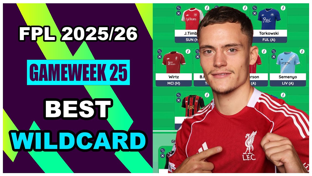 FPL Gameweek 25: BEST WILDCARD TEAM | Fantasy Premier League Tips 2025/26