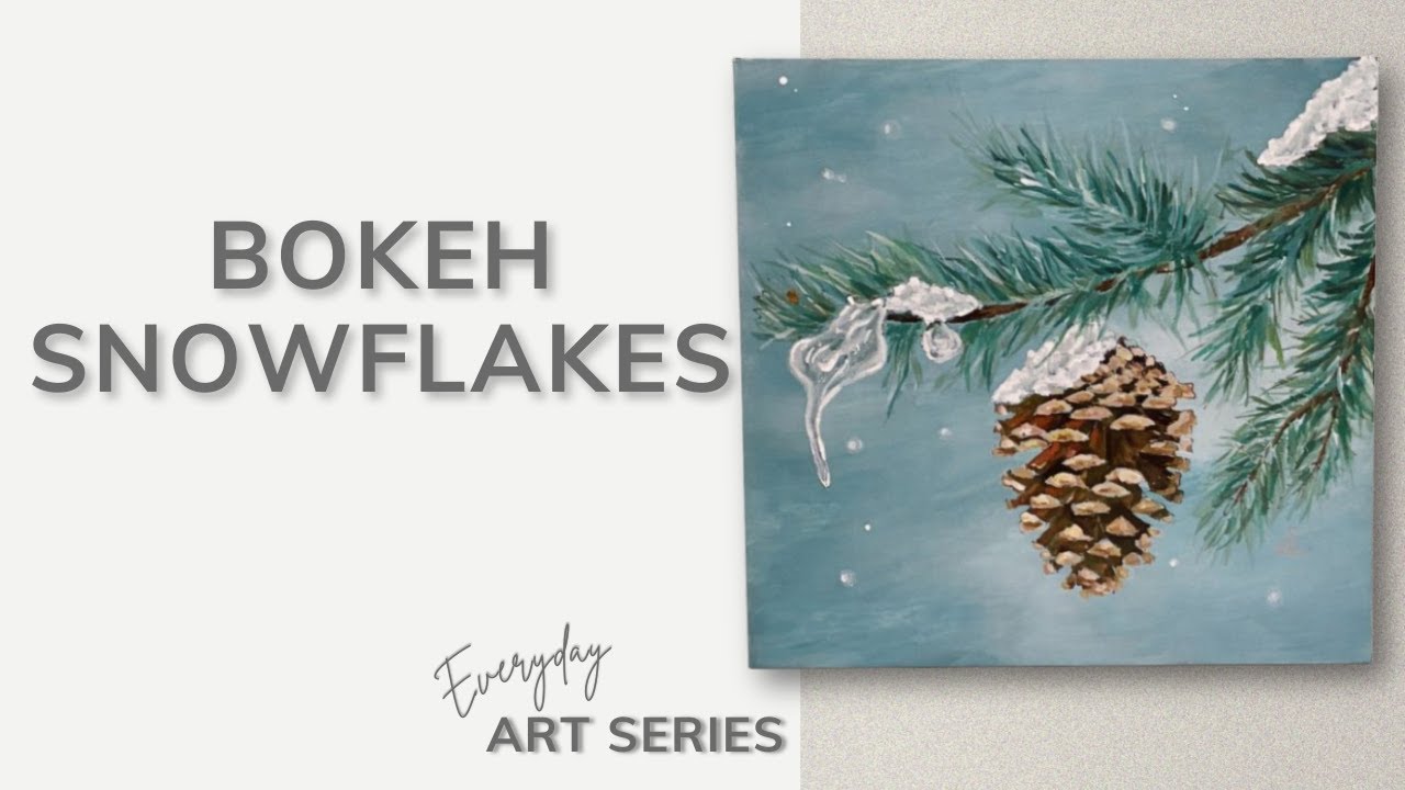 Bokeh Snowflakes in Acrylic Painting