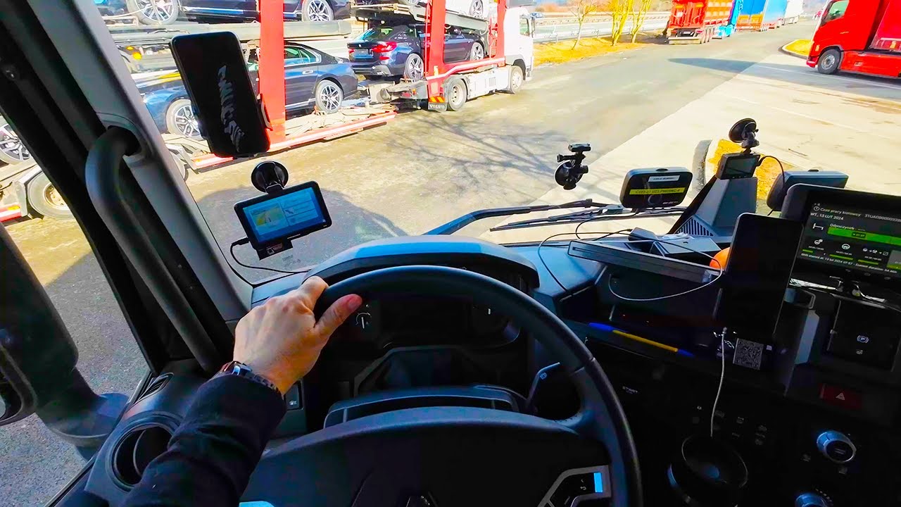 On highway from Germany to Poland by truck. I work as driver on truck
