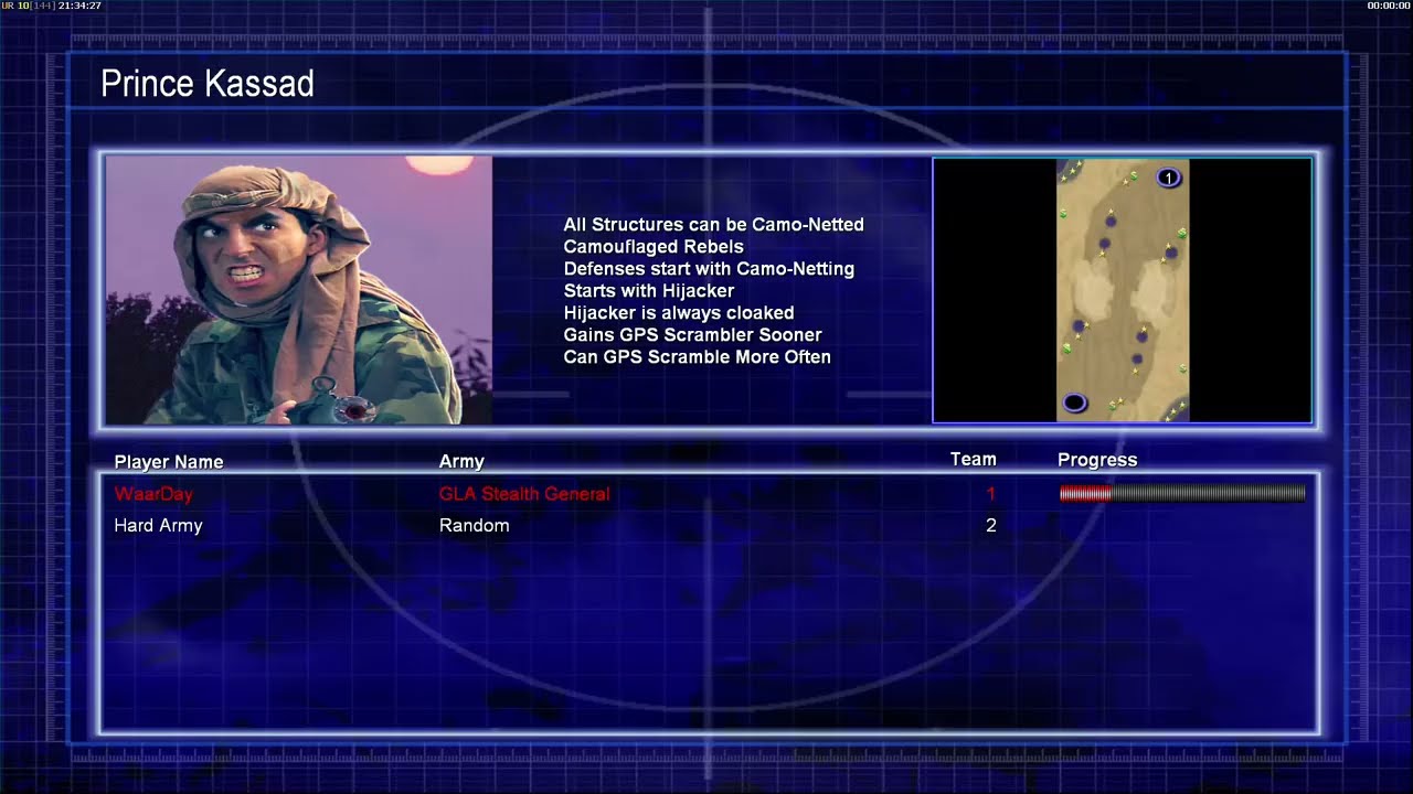 GLS STEALTH - 1x1 HARD GAMEPLAY WITH 5.000$ MONEY!!! Command & Conquer Generals Zero Hour.