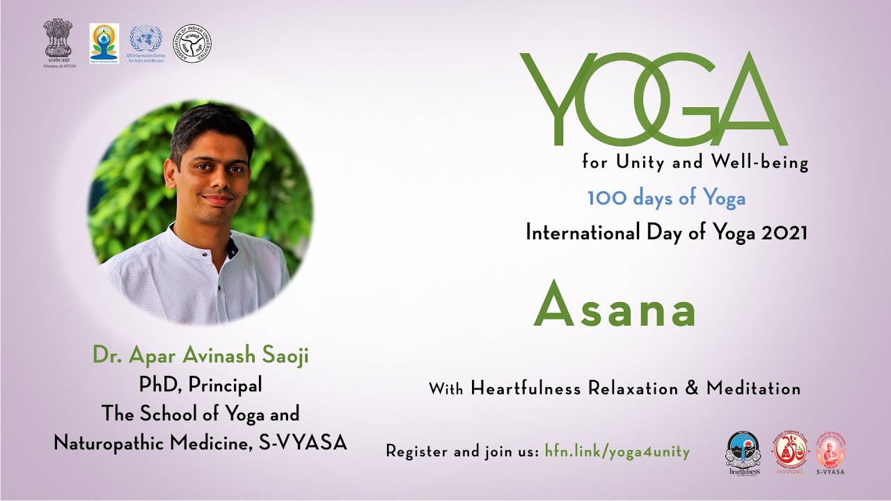 5 Simple Asana Practices by S VYASA with Heartfulness Meditation | Yoga for Unity and Wellness