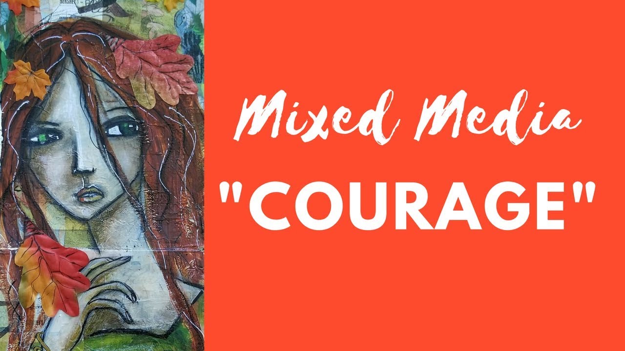 Mixed Media Entry "Courage" in My Upcycled Cereal Box Art Journal