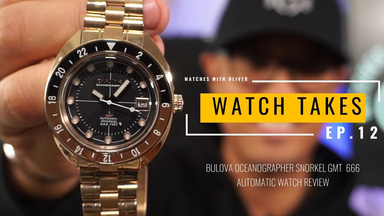 WATCH TAKES EP.12- Bulova Oceanographer GMT Snorkel 666 Watch Review 97B215 in Rose Gold/Root Beer