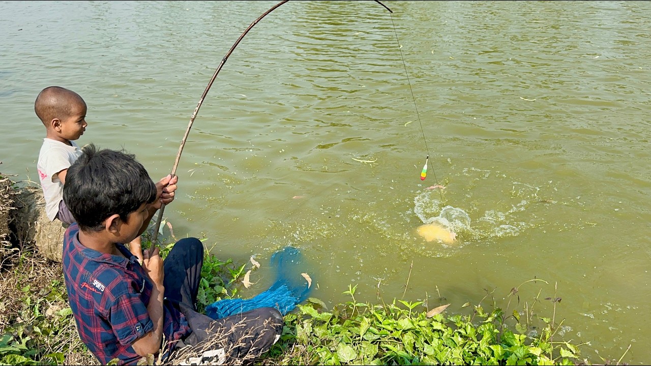 Unbelievable Fish Catching Technique ✅|| Village Smart Boy Fishing With Hook ~ Рыбалка Видео 🥰🥰