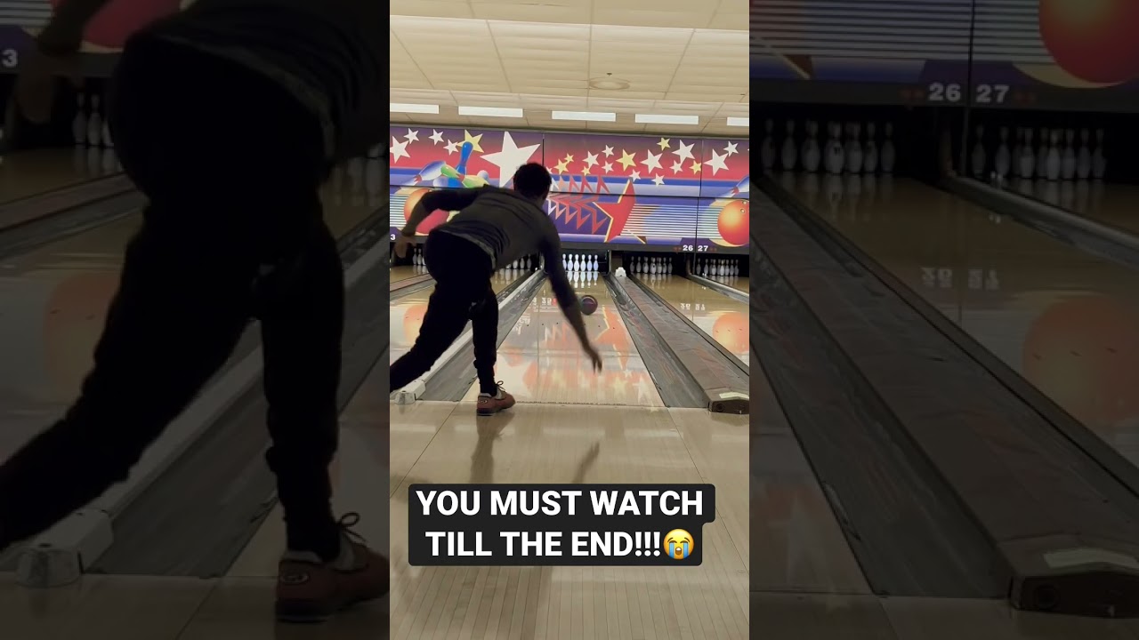 YOU MUST WATCH THIS FUNNY BOWLING BALL REACTION TO THE PINS!!! #shorts #bowling