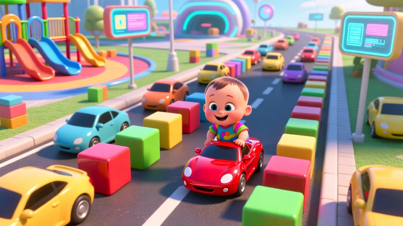 Red Car Play Ride | Kids Car Song | Fun Educational Video for Toddlers