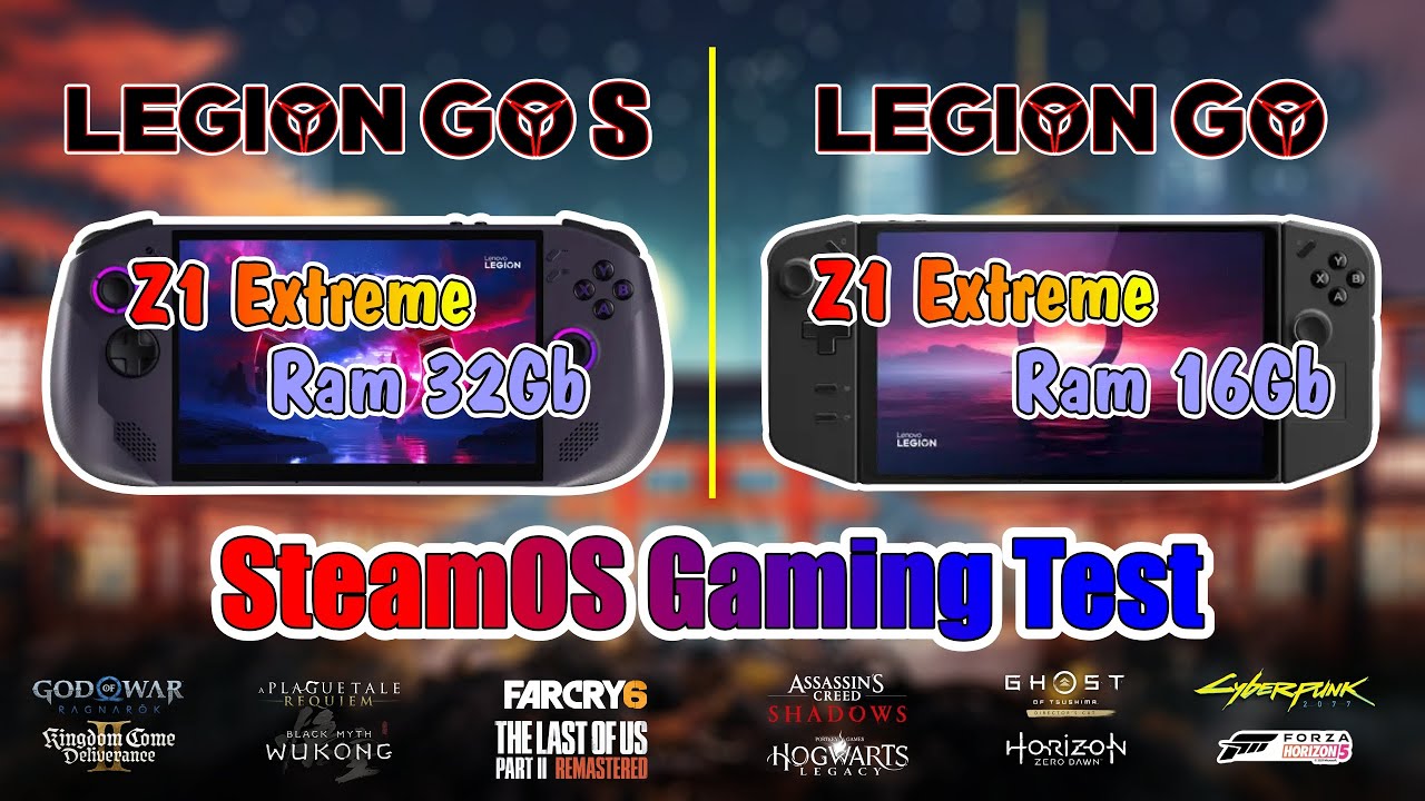 Legion Go S Z1 Extreme 32Gb & Legion Go 16Gb Test Game in Steam OS