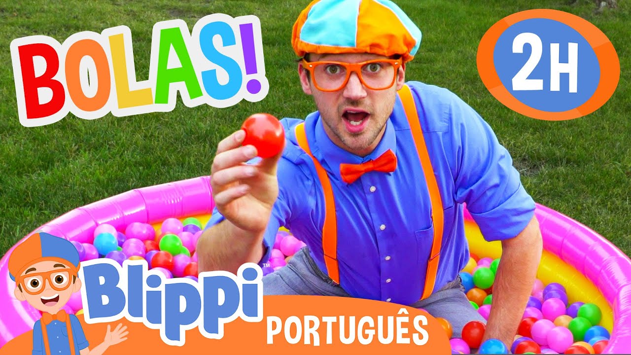🟠 Blippi Aprende Cores na Piscina de Bolinhas!🔵| 2 HORAS DO BLIPPI | Vídeos Educativos para Crianças