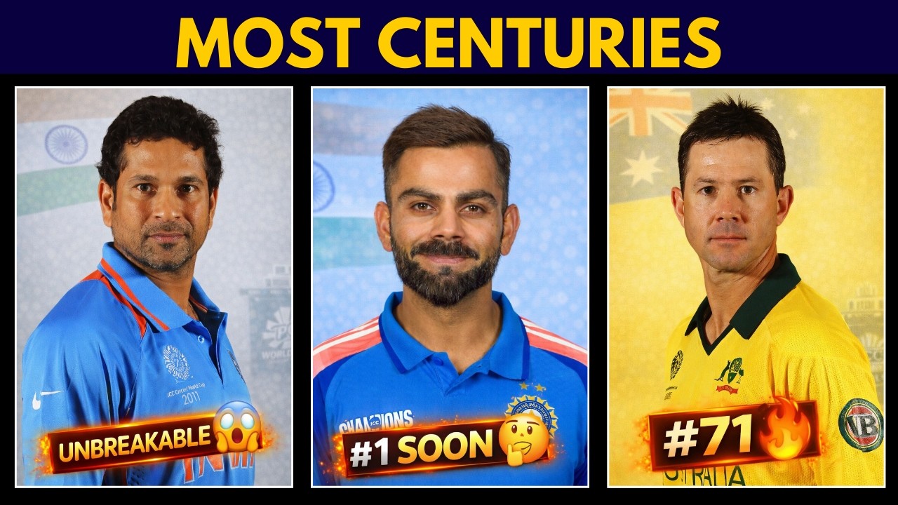Top 50 Players with Most Centuries in International Cricket ( Test + ODI + T20I )