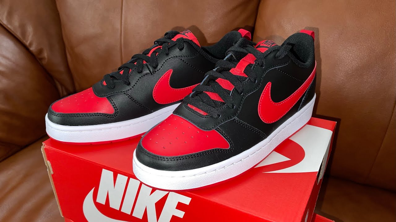 NIKE Court Borough Low 2 (GS) | RED, BLACK, and WHITE Shoes | Sneakers for BIG KIDS | UNBOXING!!