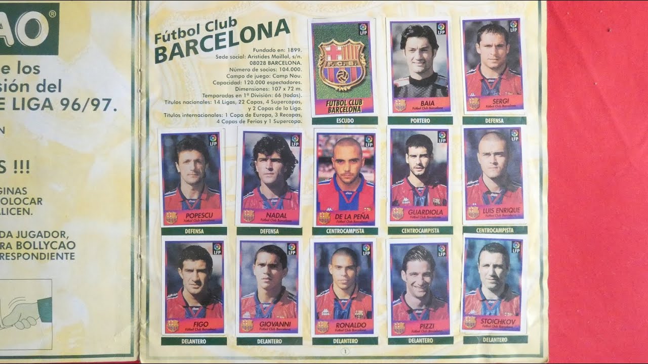 Álbum de cromos de fútbol Bollycao - Temporada 1996-97 - Primera División La Liga