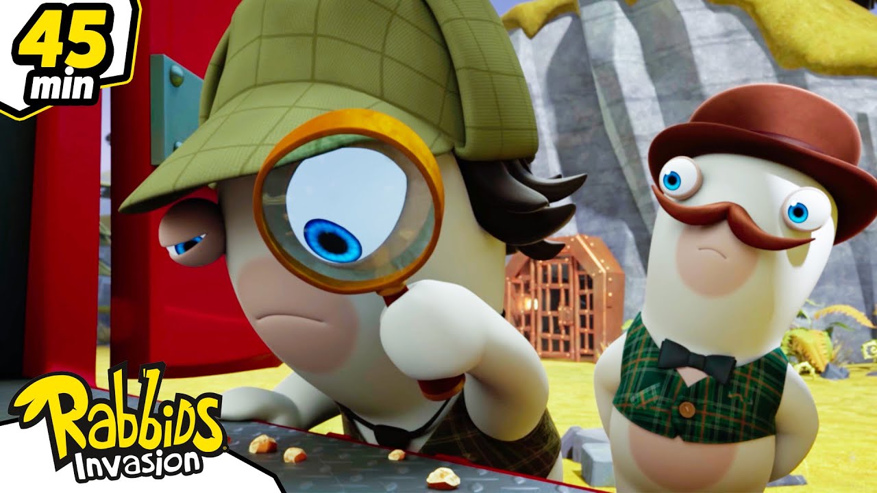 The best detective is on the case! | RABBIDS INVASION 🐰 | 45mn Compilation | Cartoon for kids