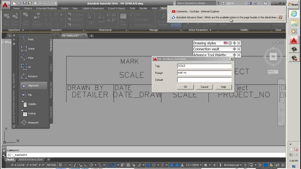 CREATING TEMPLATES AUTOCAD ADVANCE STEEL