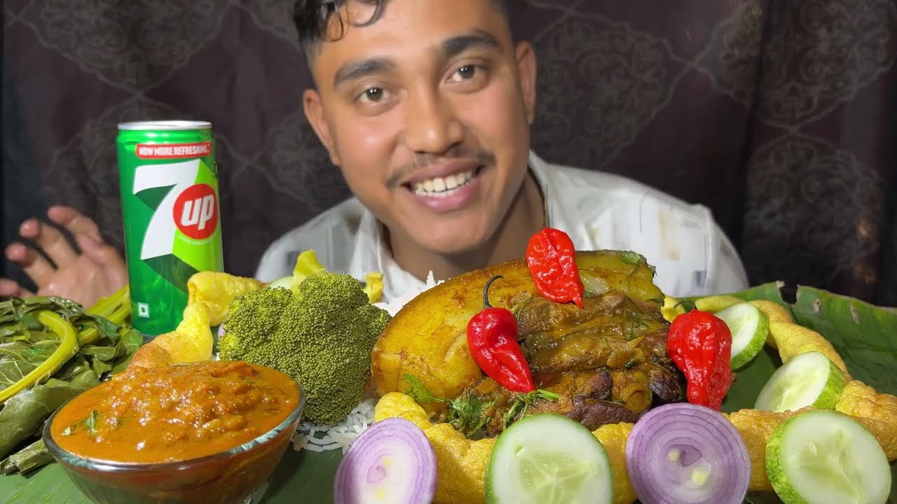🔥 Spicy Pork Eating Show 🌶️ | Curry | Village Style Mukbang #foryou #mukbang #viralvideo 