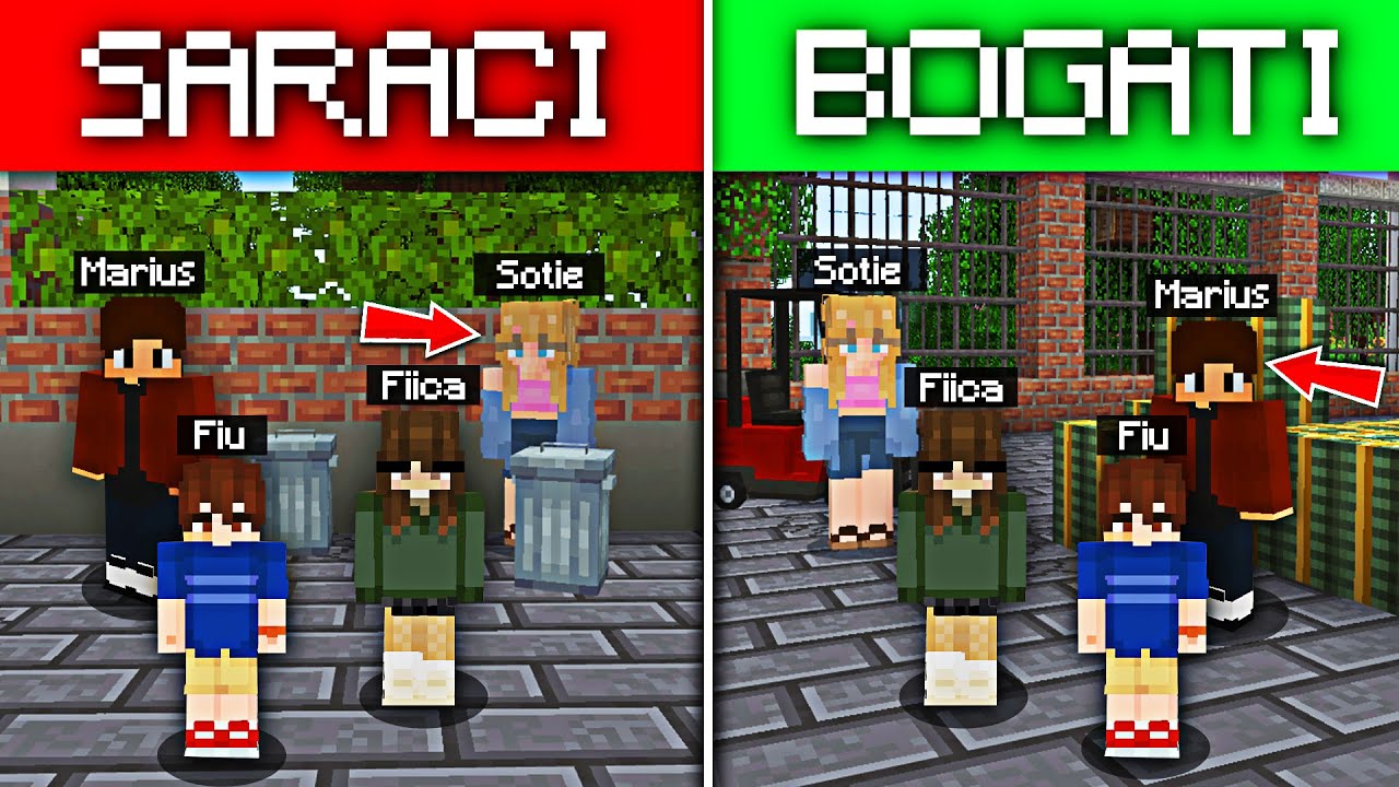 De la FAMILIE SĂRACĂ la FAMILIE BOGATĂ în 24 DE ORE ! (Minecraft)