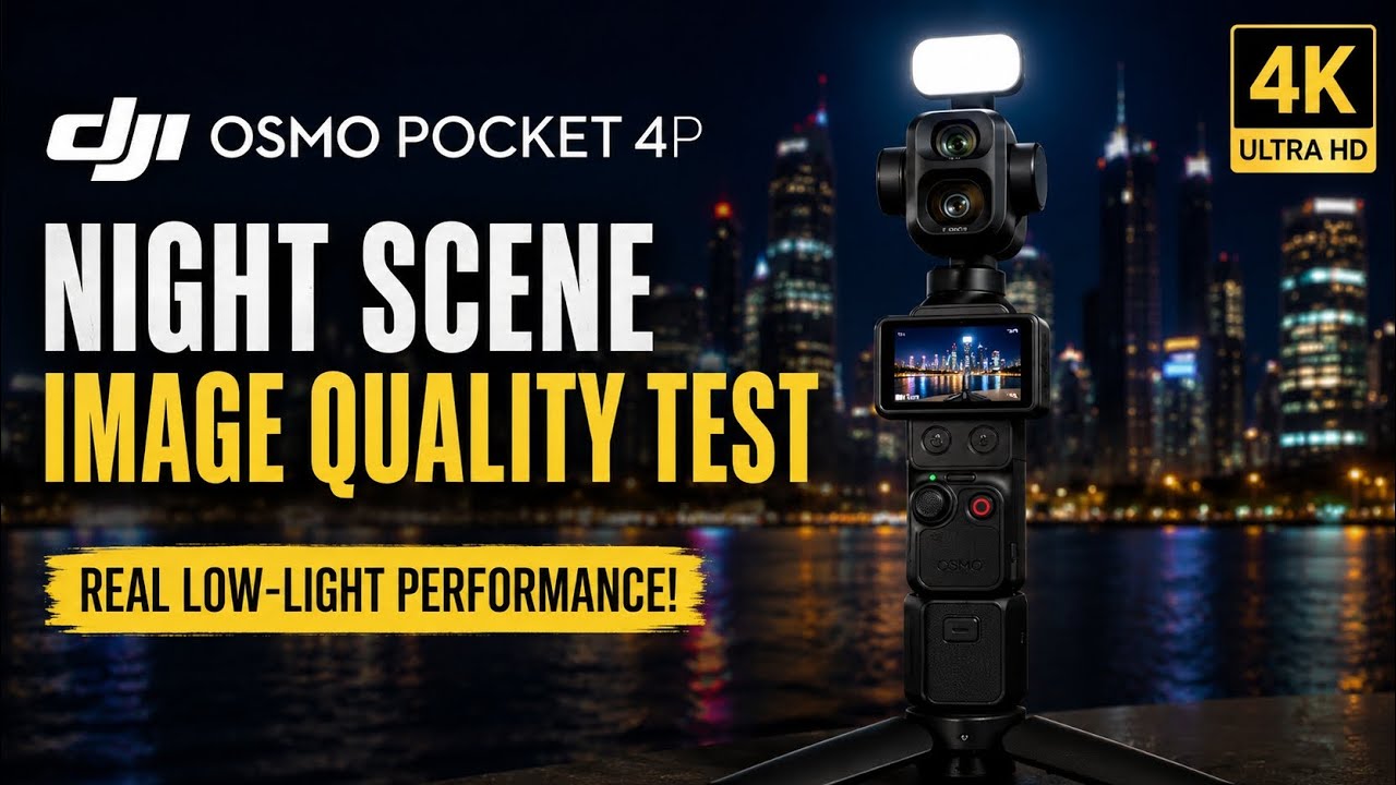 DJI Osmo Pocket 4P Night Scene Image Quality Test! DJI Osmo Pocket 4 Pro Night Scene Test!