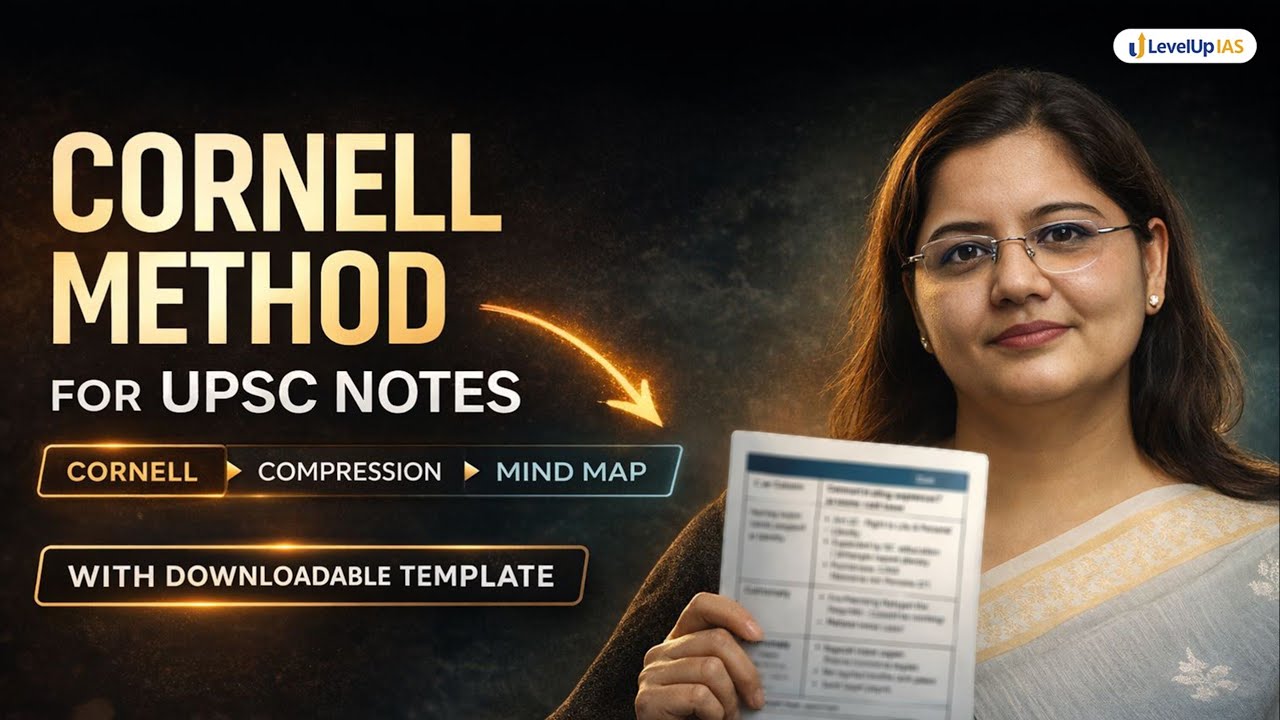 UPSC Note Making 📝 with Cornell Method | ⚡️3 Techniques With Downloadable PDF Template #levelupias