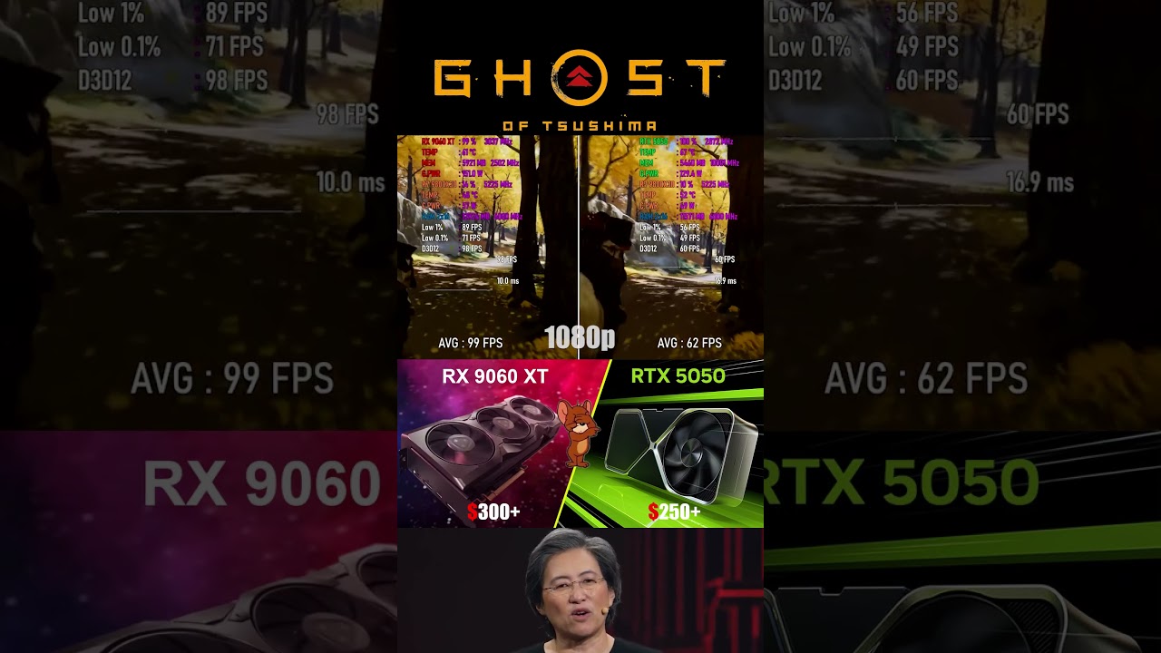 RTX 5050 VS RX 9060 XT GHOST OF TSUSHIMA 1080P | 