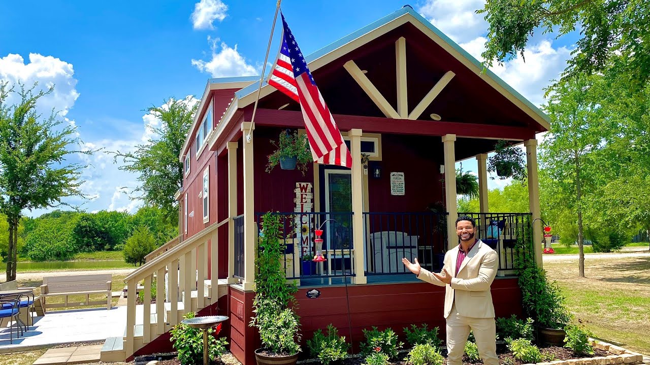 LIVING TINY with MR. TINY - Cottage with Custom Tiny Home Furniture and Tiny Additions you Must See!