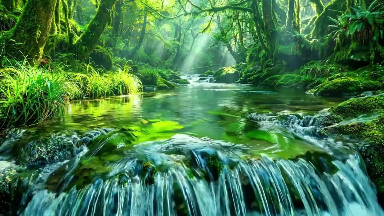 Relaxing Nature Sounds, Gentle Stream Flow and Birds Singing, Calming Ambience for Deep Sleep
