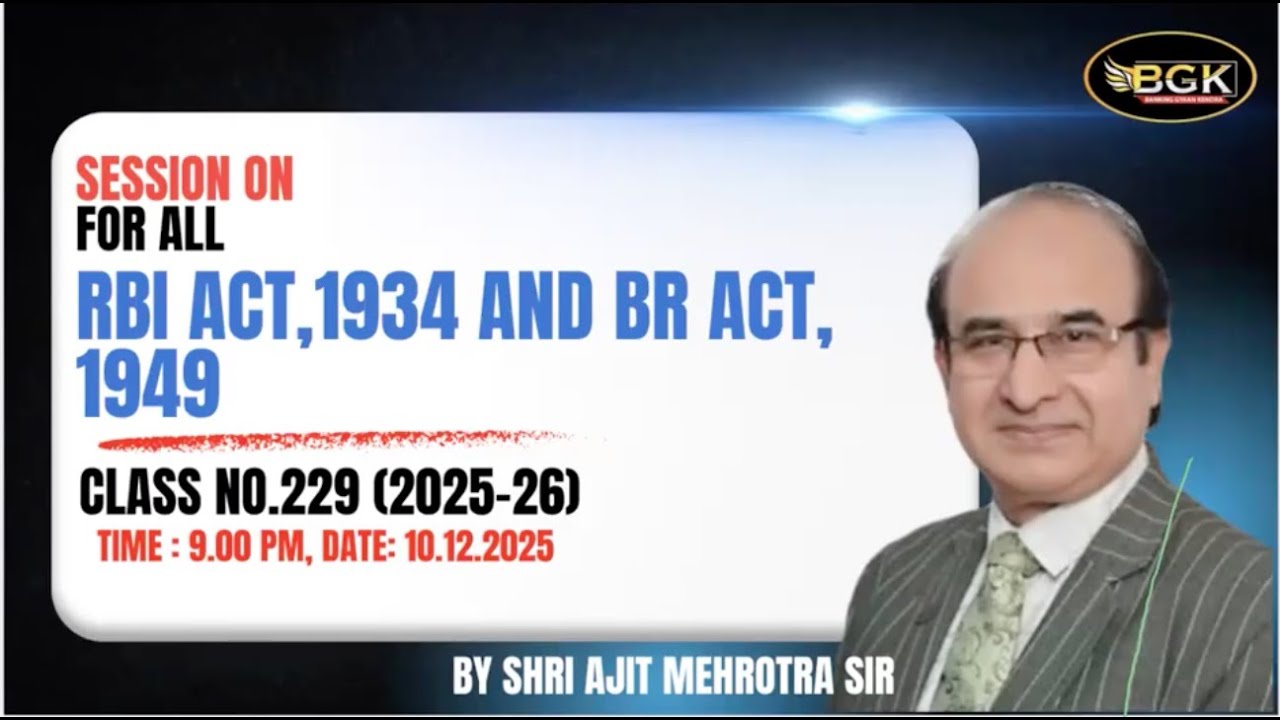 RBI Act 1934 & BR Act 1949 🔥 | Most Expected MCQs | Promotion Exam | 10-12-2025