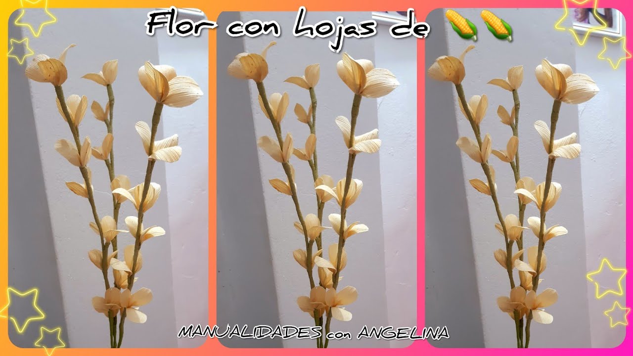 flores hechas con hojas de maíz
