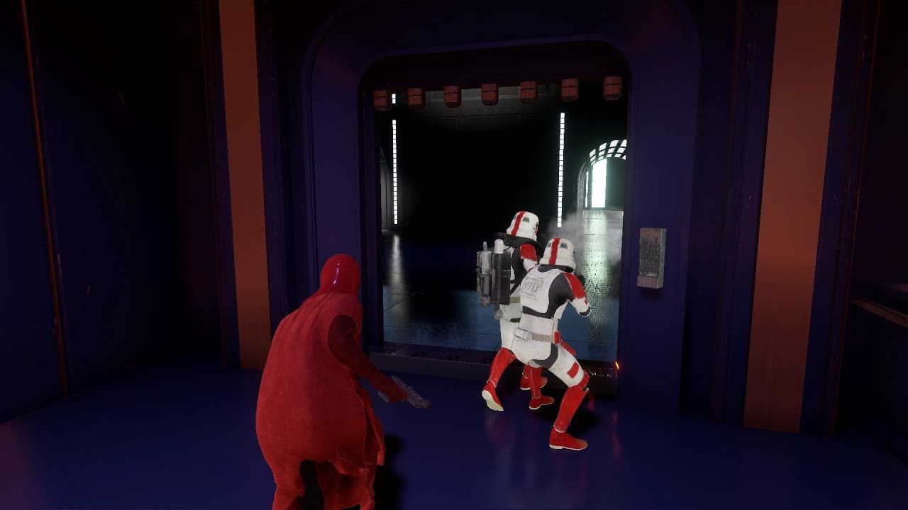 The Imperial Royal Guard and Shock Troopers defend Coruscant: Star Wars Battlefront 2
